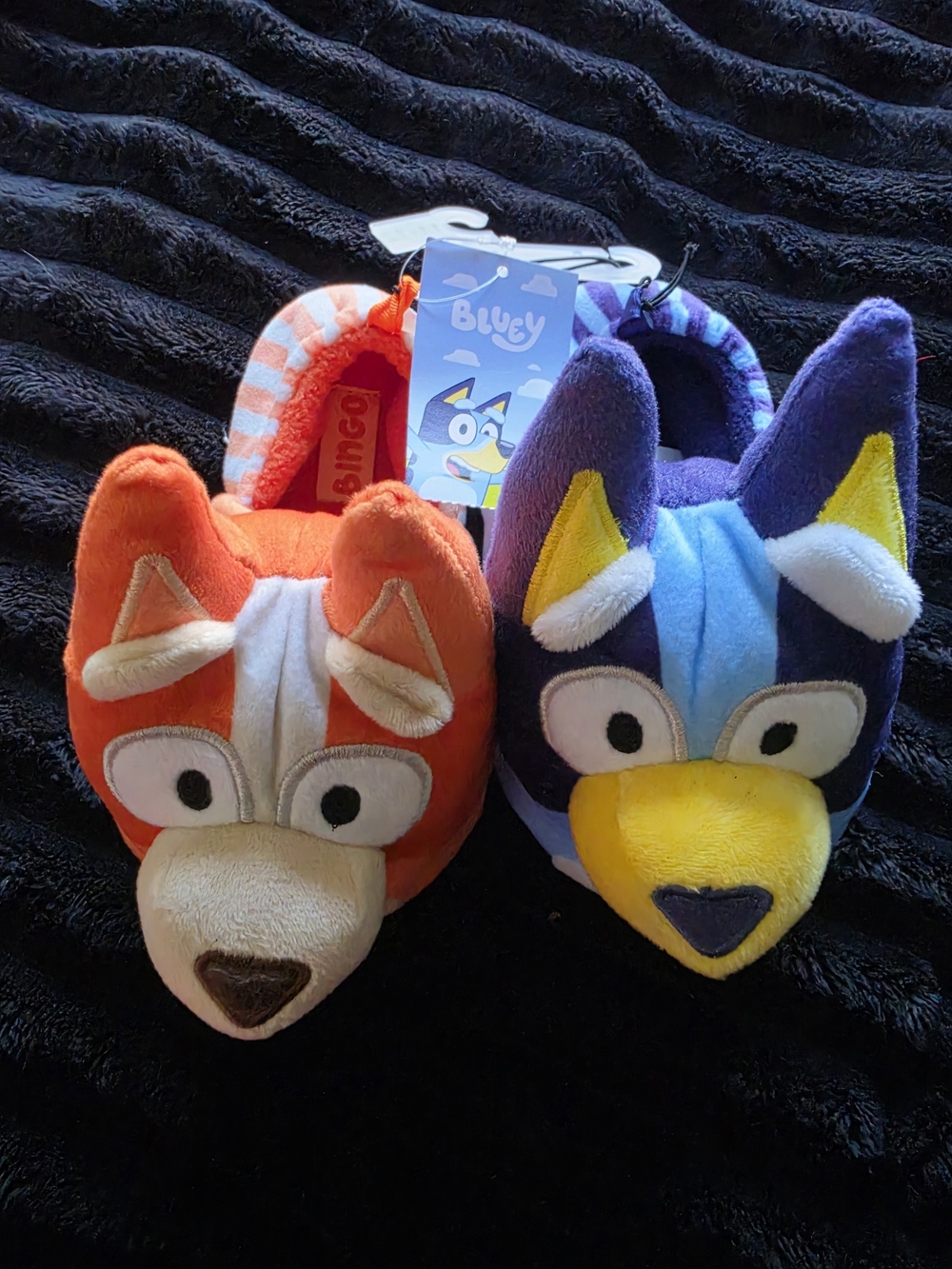 Bluey Plush Kids Slippers - Red & Blue Character Booties